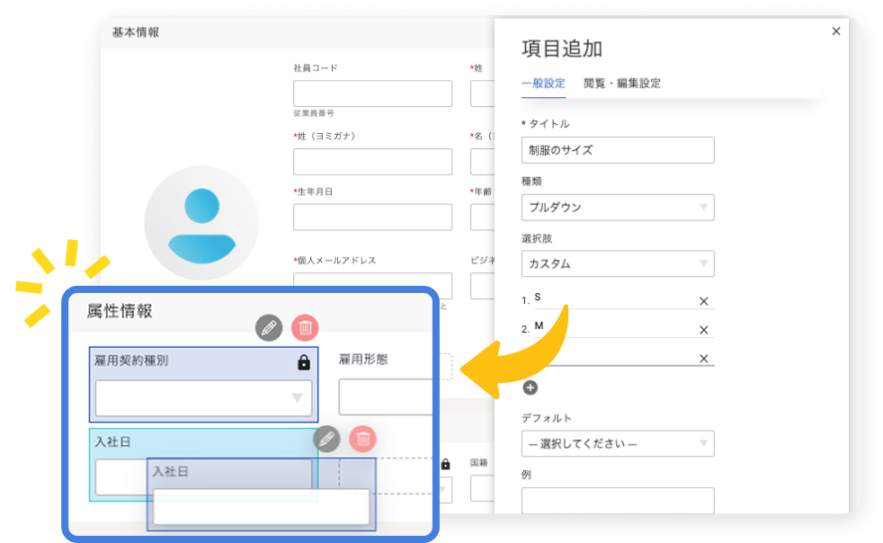 従業員データのイメージ図