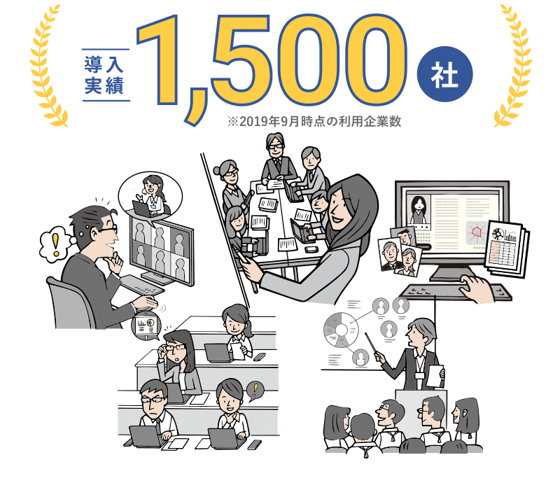 導入実績1500社!※2019年9月時点の利用企業数