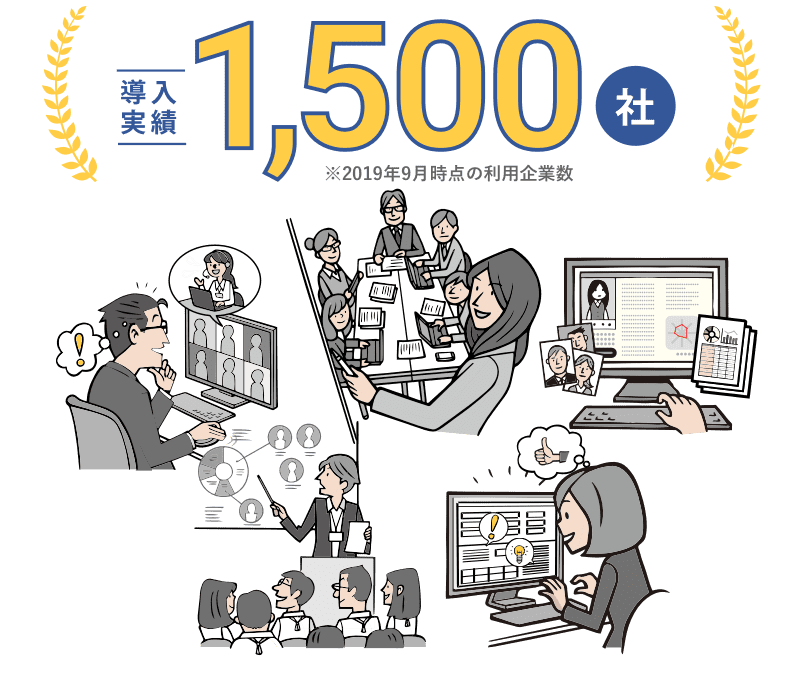 導入実績1500社!※2019年9月時点の利用企業数