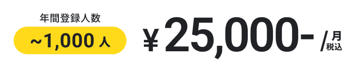 年間登録人数1000人まで月額25000円(税込)