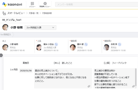 会話した内容を蓄積できるため、過去の状況の振り返りや関係者との共有が可能なスマートレビュー（画面はイメージ図）