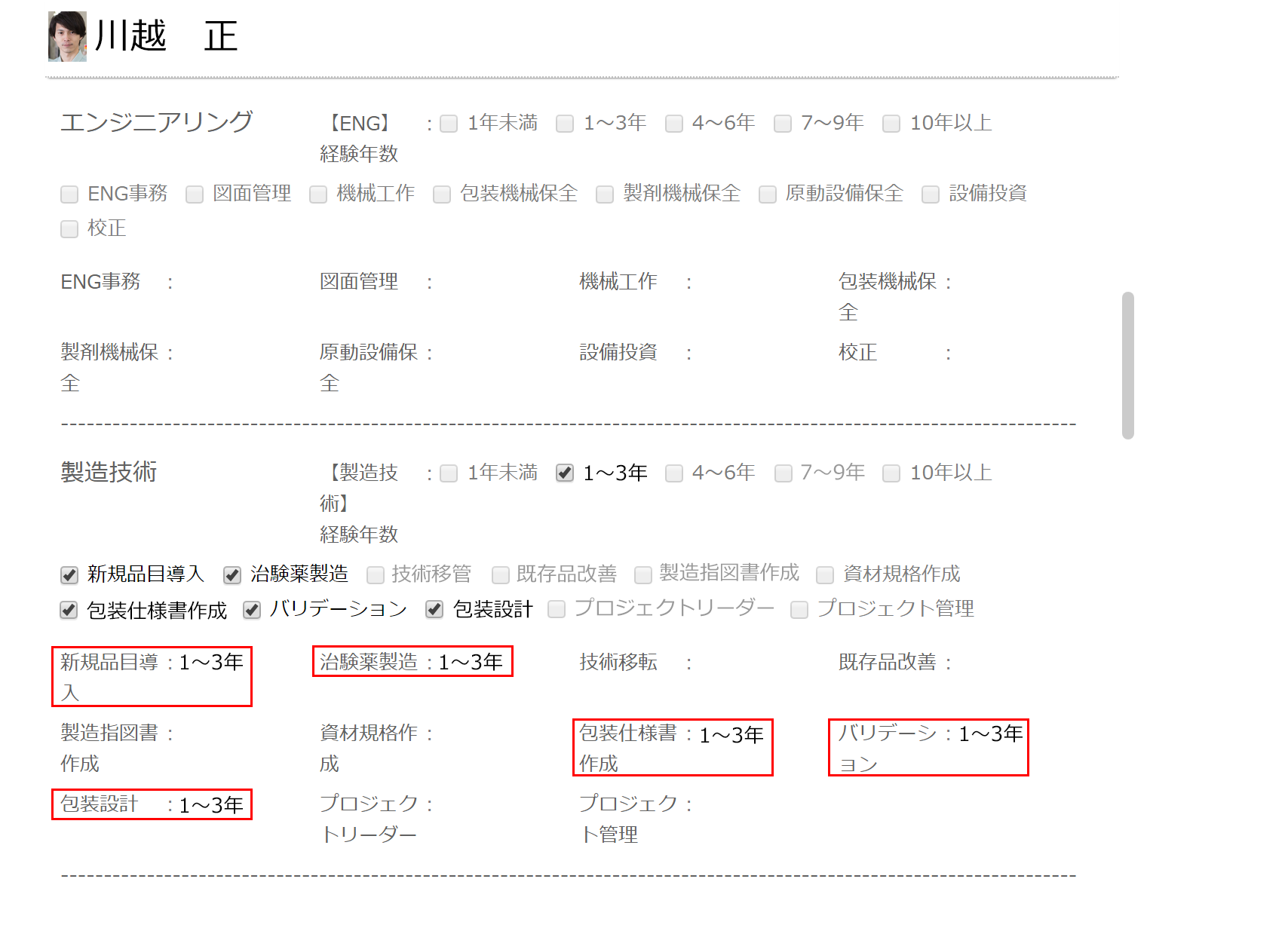 〇武州製薬のカオナビ使用画面【PROFILE BOOK】
（※データは全て一例です。実際の社員情報や使用データとは関係がありません）
