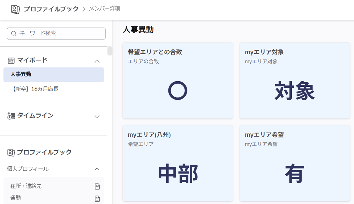 「マイボード」の画面イメージ。見せたい情報に絞って一覧化できる