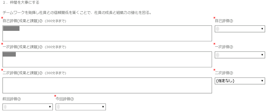 ▲ワンダーテーブル社の評価シート。入力しやすいようにシンプルな仕様にしています。